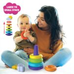ToyMagic Rainbow Rocking Ring Stacker Game