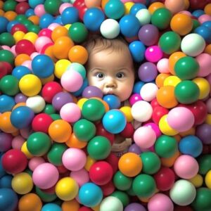 EEVOVEE ,50 Pcs 6 Cm Soft And Safe Multi Colour Plastic Pool Softball For Kids