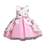 Niren Enterprise Mama Frock Girl's Satin Floral Printed Frock Knee Length Short Frocks Dress.