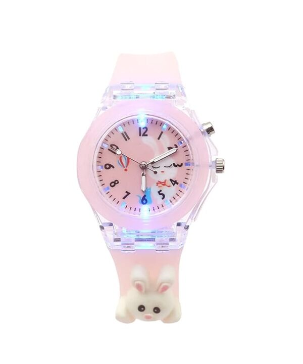 SPIKY 3D Cartoon Kids Analog Watch with LED Luminous 7 Multicolour Glowing Disco Light