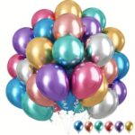 Flyloons 25 pcs MultiColor Metallic Chrome Balloons