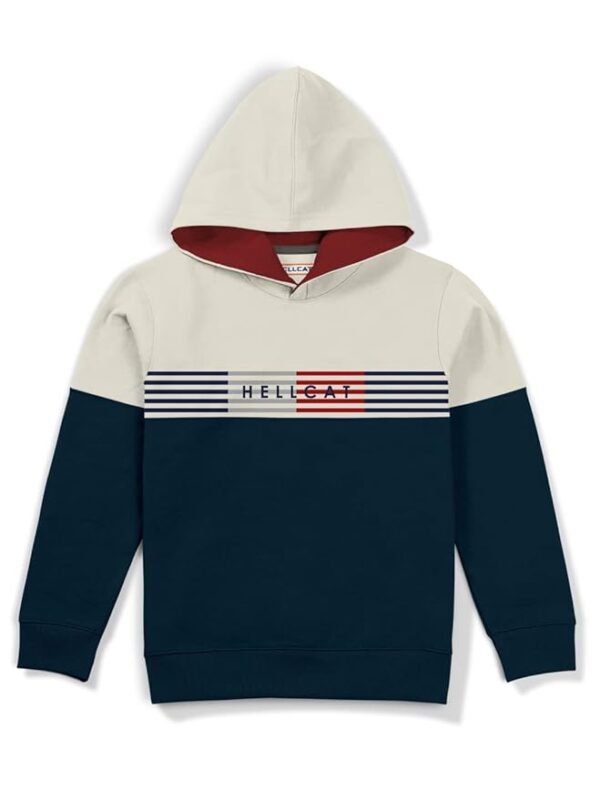 HELLCAT Boys Regular Fit Fulsleeve Hooded Sweatshirt with Rib