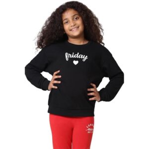 ONLY Printed Cotton Blend Round Neck Girls Sweatshirt