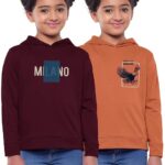 HELLCAT Girls Regular Fit Fulsleeve Hooded Sweatshirt with Rib - Combo Pack of 2