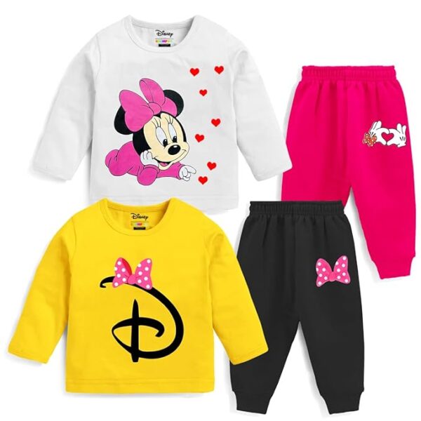 Kuchipoo © Disney Baby Girl Regular Fit Cotton T-Shirts and Pyjamas Set