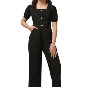 Fashion Dream Girl's Ankle Length Solid Jumpsuit