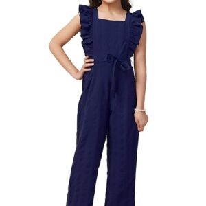 Jwalin Girl's Ankle Length Solid Jumpsuit