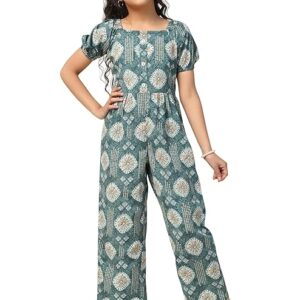 Fashion Dream Girl's Ankle Length All-Over Printed Jumpsuit