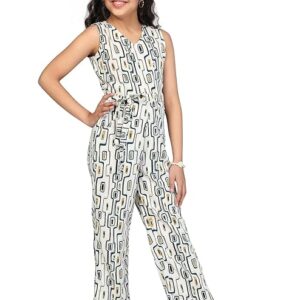 Fashion Dream Girl's Ankle Length Printed Jumpsuit