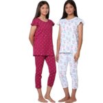 TotzTouch Girls Cotton Pyjama Set Printed T Shirt
