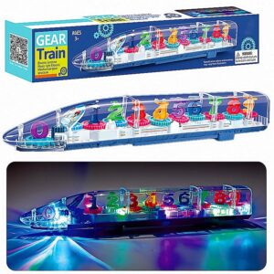 Cable World® Transparent 3D Train Toy 360 Degree Rotation