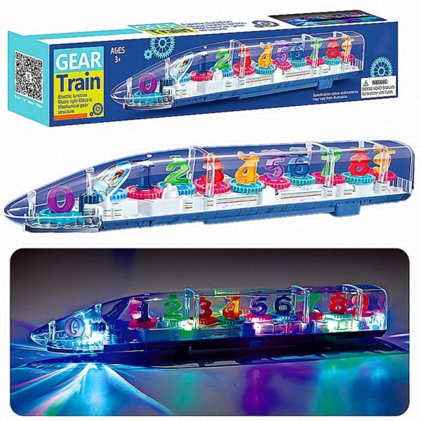 Cable World® Transparent 3D Train Toy 360 Degree Rotation