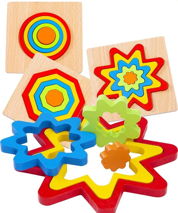 KLIFFOO Toddler Puzzles Games Wooden Toys