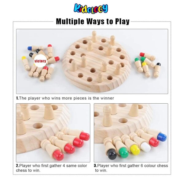 Kidology Wooden Memory Match Stick Chess Game