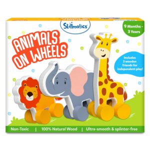 Skillmatics Wooden Animal Toys on Wheels