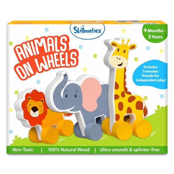 Skillmatics Wooden Animal Toys on Wheels