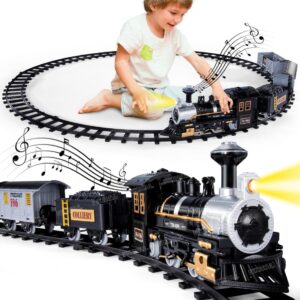 VikriDA Electric Train Set with Smoke for Kids