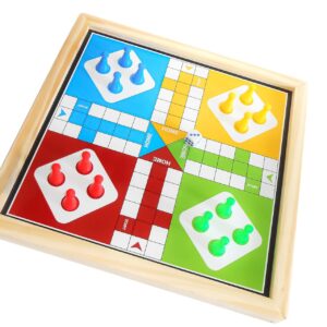 ZUDO TOYS Ludo + Snakes & Ladders Wooden Magnetic Board Game