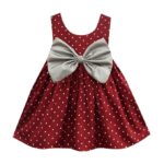 Hopscotch Girls Polka Dot Print Sleeveless Casual Knee Length Dress