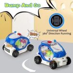 JOLARY | Musical Toy Battery Operated Transparent Gear Police Car
