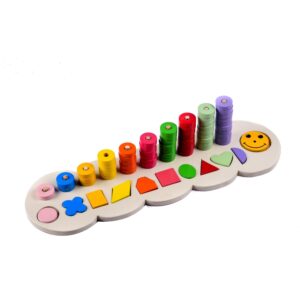LUXURY ARTS - Wooden Circle Colours & Couting Games Board