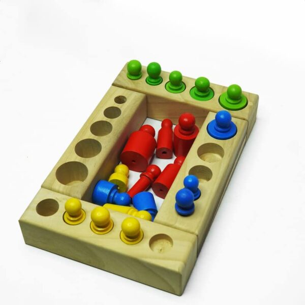 Natural.Toys | Montessori Colorfull Knobbed Cylinders With 5 Pegs, 5 Pcs