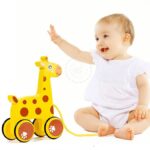 Wooden Cartoon Animal Baby Pull Rope Walking Toy