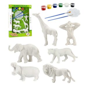 Diy Animals Coloring Toy ,Arts For Kids ,Cute Play Garden&Playground Animals, White