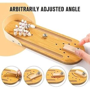 Kid's Wooden Mini Desktop Fun Bowling Game Toy
