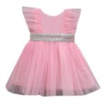 Hopscotch Girls Knee Length Polyester Ruffle Embellished Party Dress
