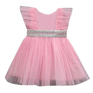 Hopscotch Girls Knee Length Polyester Ruffle Embellished Party Dress