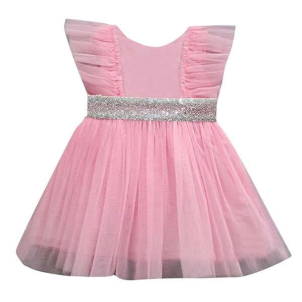 Hopscotch Girls Knee Length Polyester Ruffle Embellished Party Dress