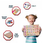 GIF VIF Wooden Puzzles for Kids | Alphabet, Number & Shape Learning Board Set