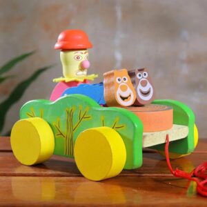 SUPER TOY Walk-A-Long Toddler Wooden Pull Toy