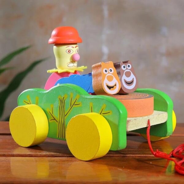 SUPER TOY Walk-A-Long Toddler Wooden Pull Toy