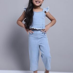 superminis Girls Denim Top And Trouser Co-Ords Set Dress