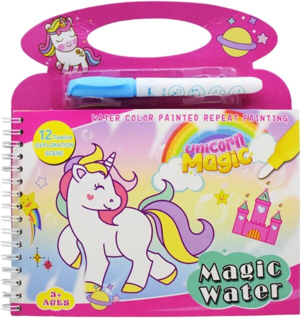 Reusable Magic Water Painting Book with Magic Doodle Pen Kids
