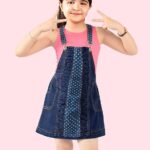 Naughty Ninos Girls Pure Cotton Pinafore Dress with T-Shirt