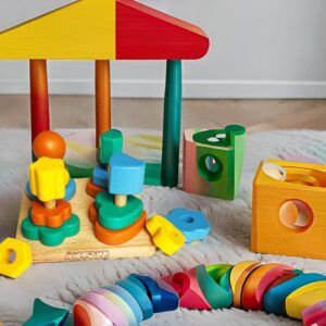 ANTOYZ Wooden Shape and Color Learning Stack