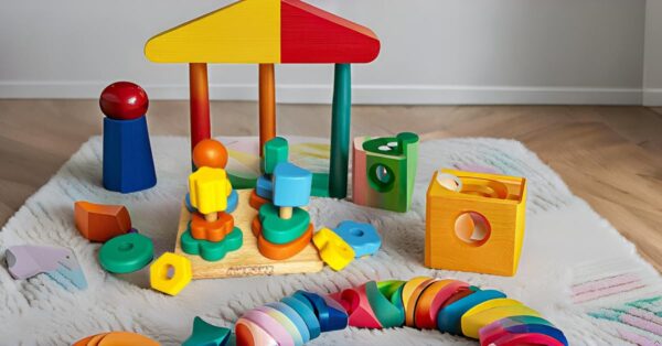 ANTOYZ Wooden Shape and Color Learning Stack