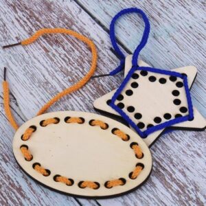 Curious Button Wood Lacing Toy Learning Sewing Toys