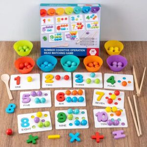 Tokid Toys Wooden Number Cognition Calculation Game for 3+ Kids