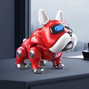 Spiyat Red Robot Dog Machine Electric Pet with Glow Eye