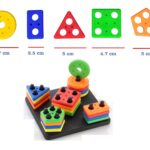 LONGMIRE Plastic Angle Geometric Blocks Stacker Shape Sorter