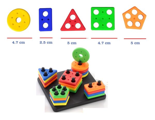 LONGMIRE Plastic Angle Geometric Blocks Stacker Shape Sorter