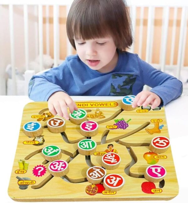 PopPlop Hindi Vowels Letters Maze Chase Puzzle Toy