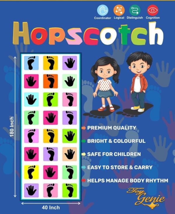 ToyGenie Hopscotch Washable Jumbo Floor Game for Kids