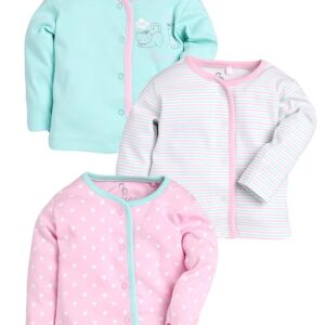 BABY GO 100% Soft Cotton Front Open tees/Snap Button tees for Baby boy & Baby Girl
