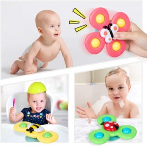 Kidology 3Pcs Silicone Suction Cup Base Spinning Bath Toy