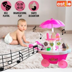 Estilo Pretend Play Mini Toy Candy Sweet Shopping Cart Set